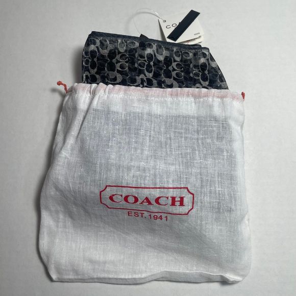 BNWT  Coach silk/nylon blend black/silver scarf PRICE FIRM - Picture 9 of 9